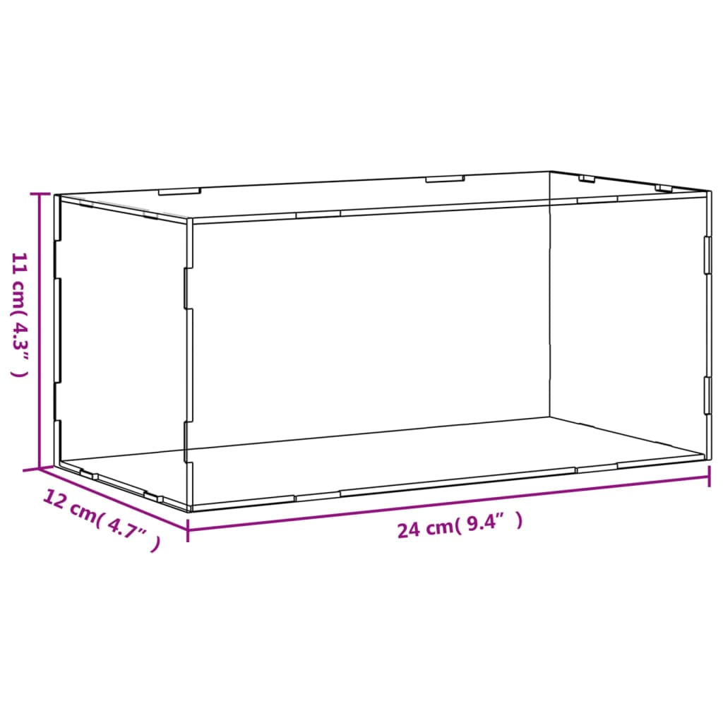 Vitrine Transparent 24x12x11 cm Acryl