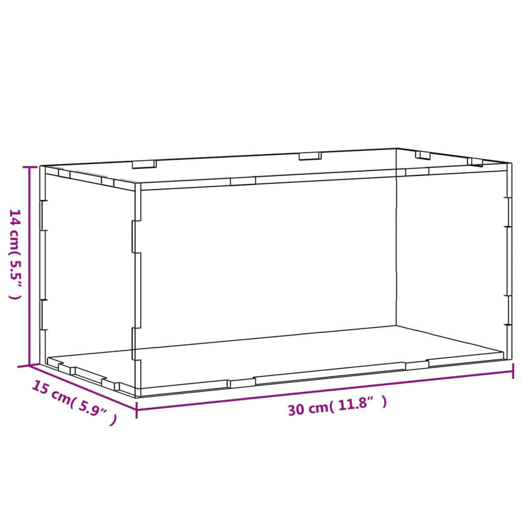 Vitrine Transparent 30x15x14 cm Acryl