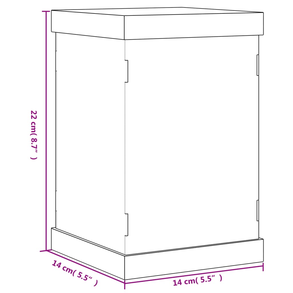 Vitrine Transparent 14x14x22 cm Acryl