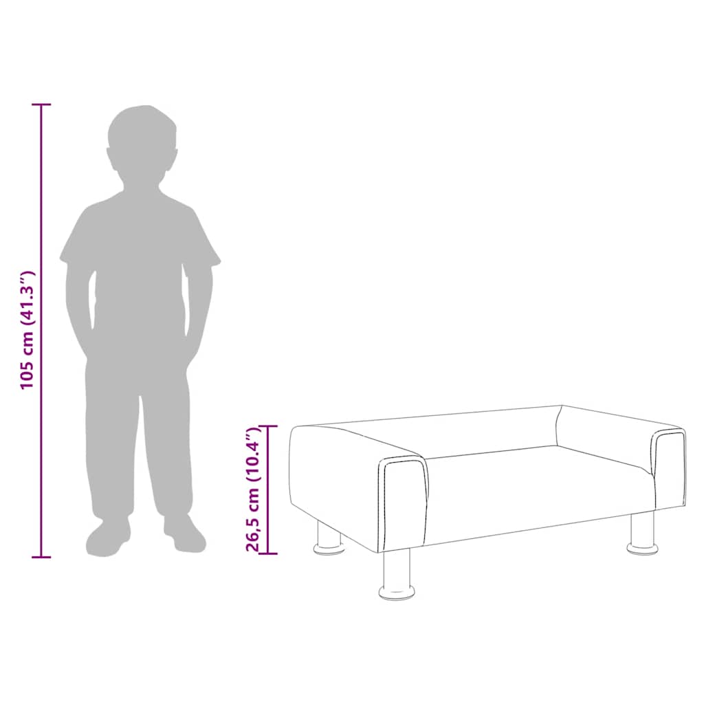Kindersofa Creme 70x45x26,5 cm Samt
