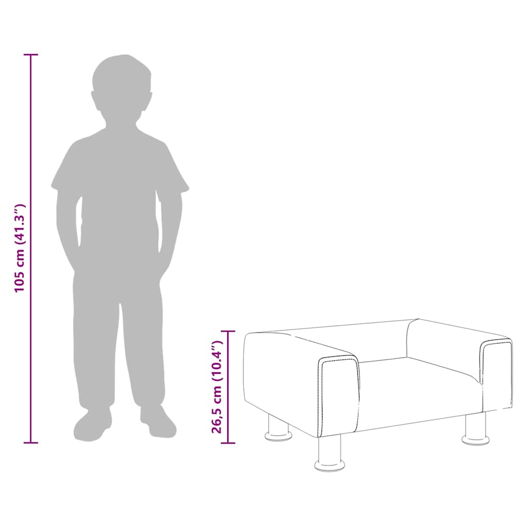 Kindersofa Dunkelgrau 50x40x26,5 cm Samt