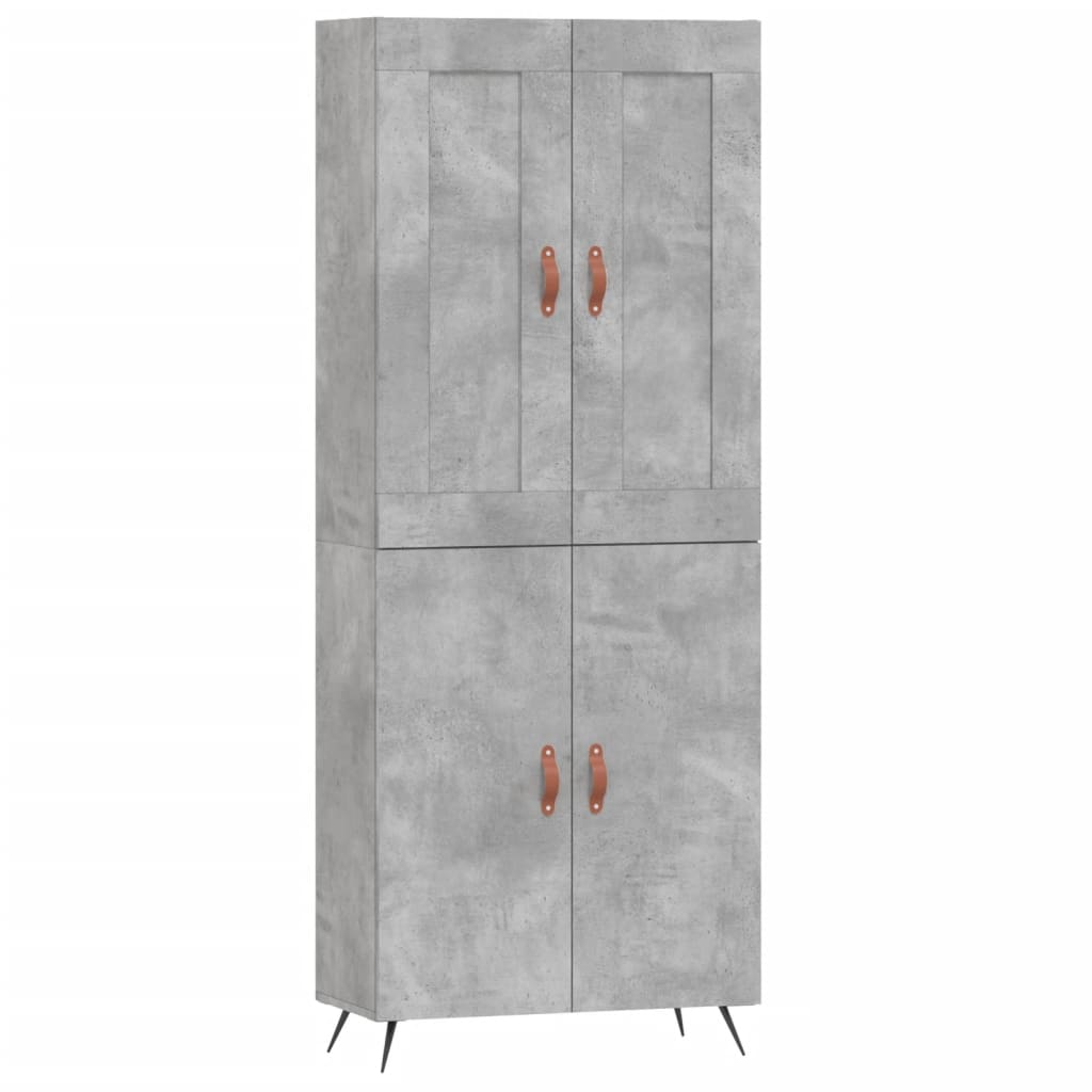 Highboard Betongrau 69,5x34x180 cm Holzwerkstoff