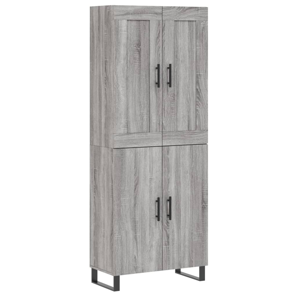 Highboard Grau Sonoma 69,5x34x180 cm Holzwerkstoff