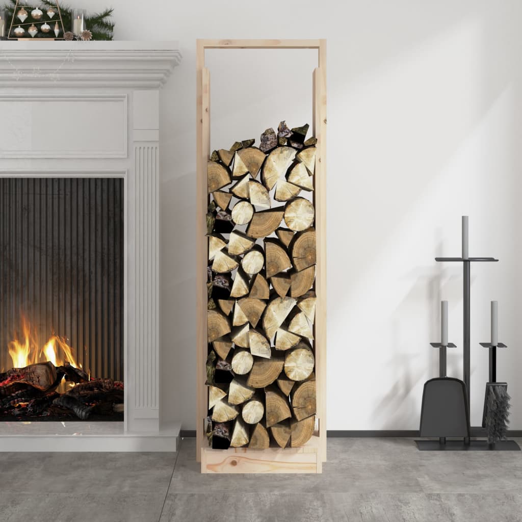 Firewood holder 33.5x30x110 cm solid pine wood