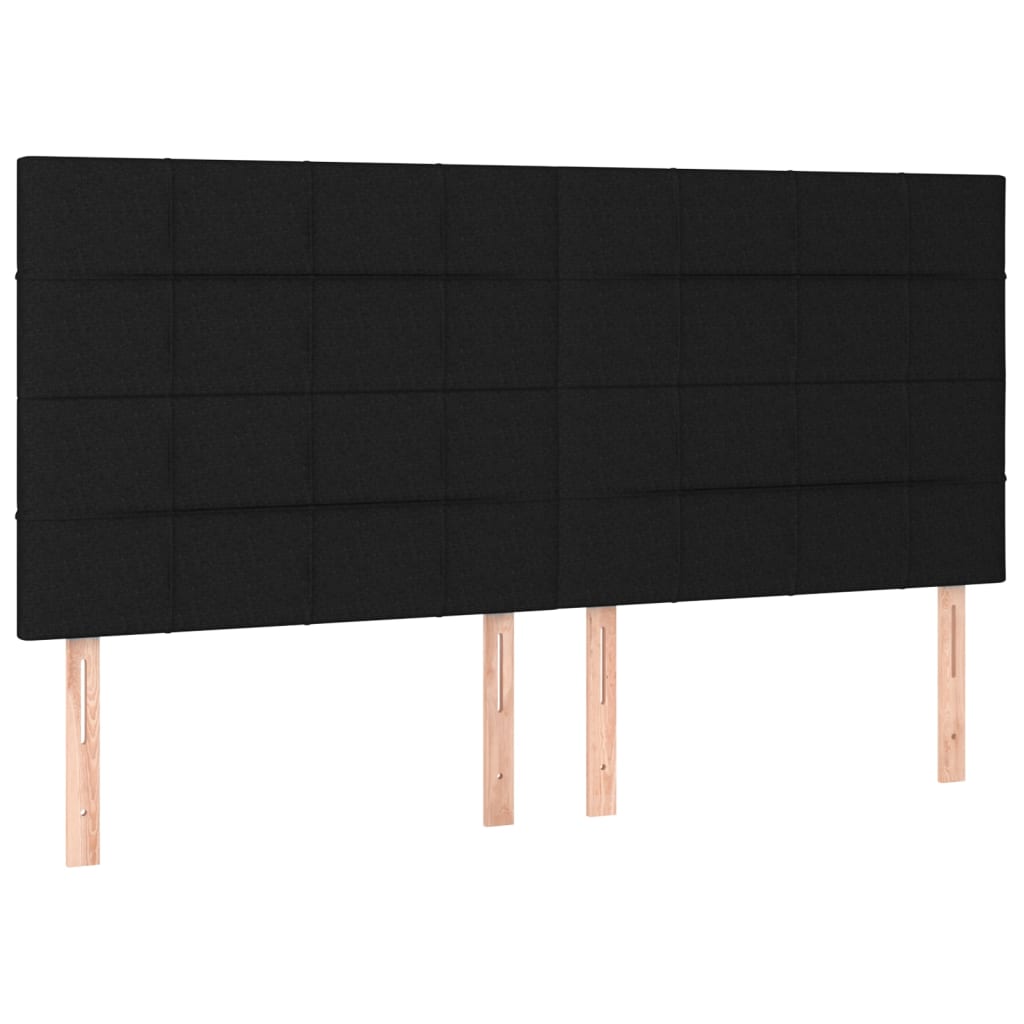 Box spring bed with mattress black 200x200 cm fabric