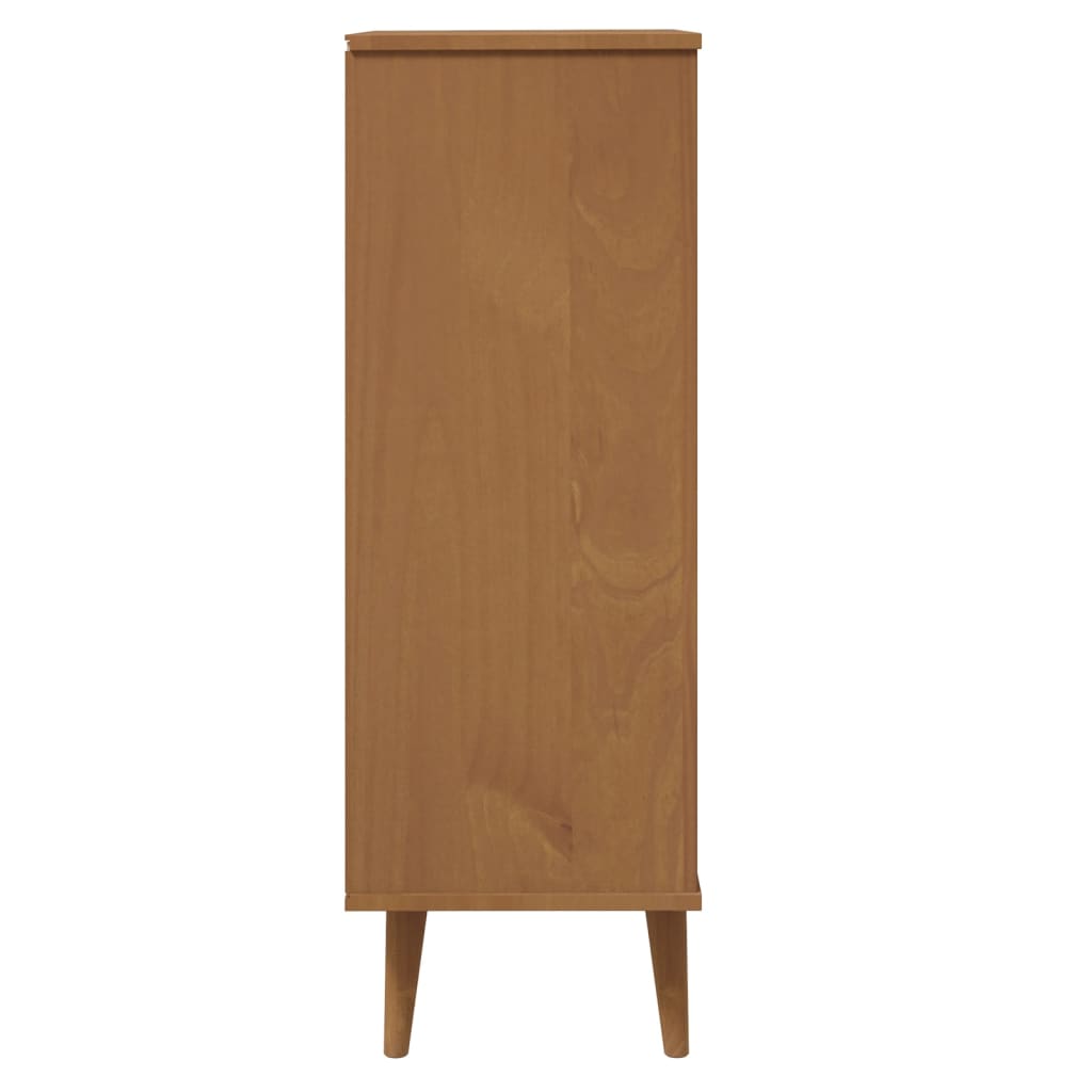 Shoe cabinet MOLDE Brown 59.5x35x103 cm solid pine wood