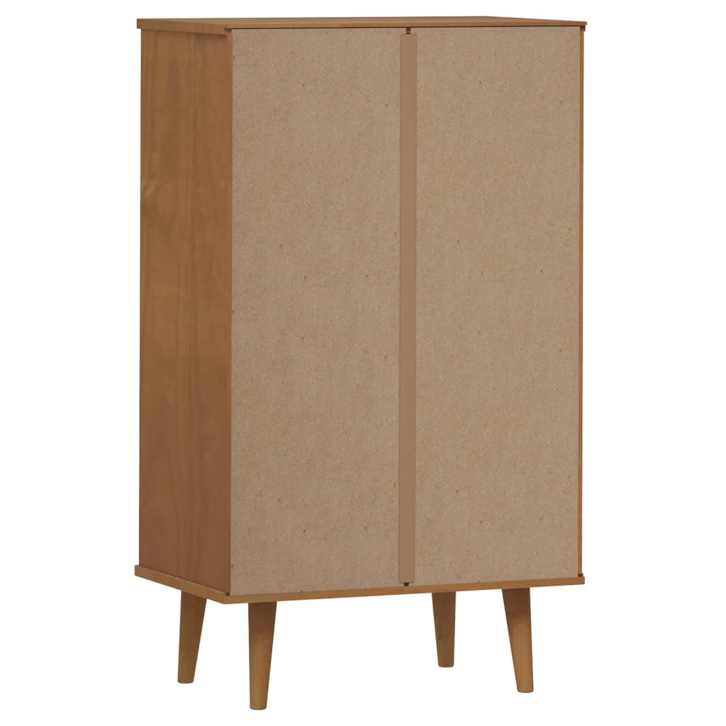 Shoe cabinet MOLDE Brown 59.5x35x103 cm solid pine wood