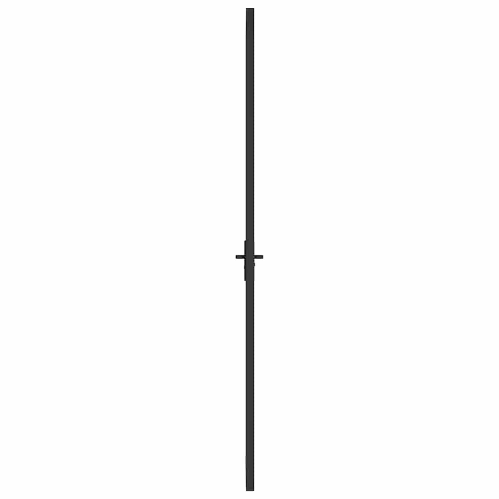 Innentür 83x201,5 cm Schwarz Mattglas und Aluminium