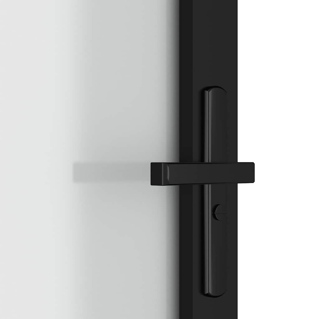 Innentür 93x201,5 cm Schwarz Mattglas und Aluminium