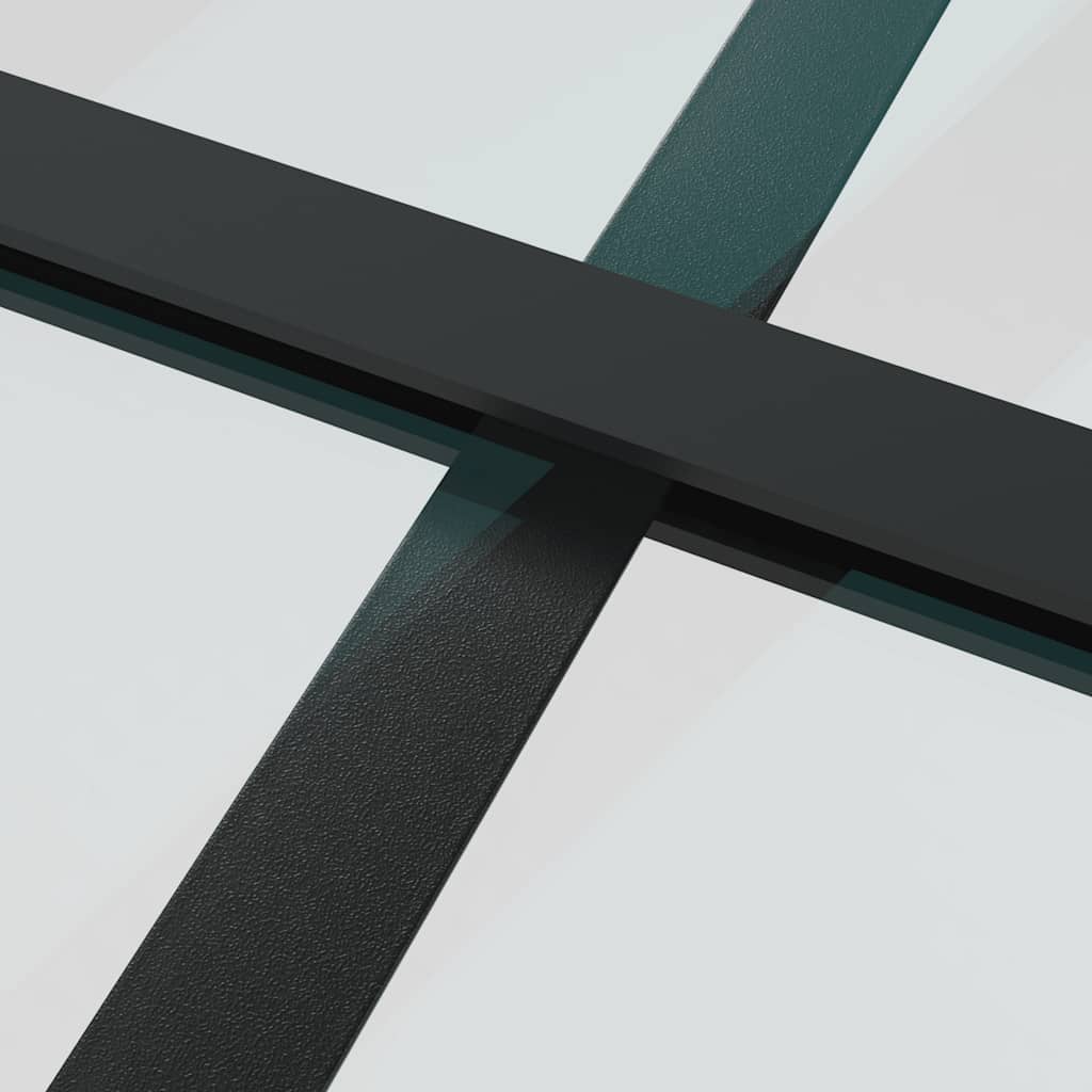 Innentür 93x201,5 cm Schwarz Mattglas und Aluminium