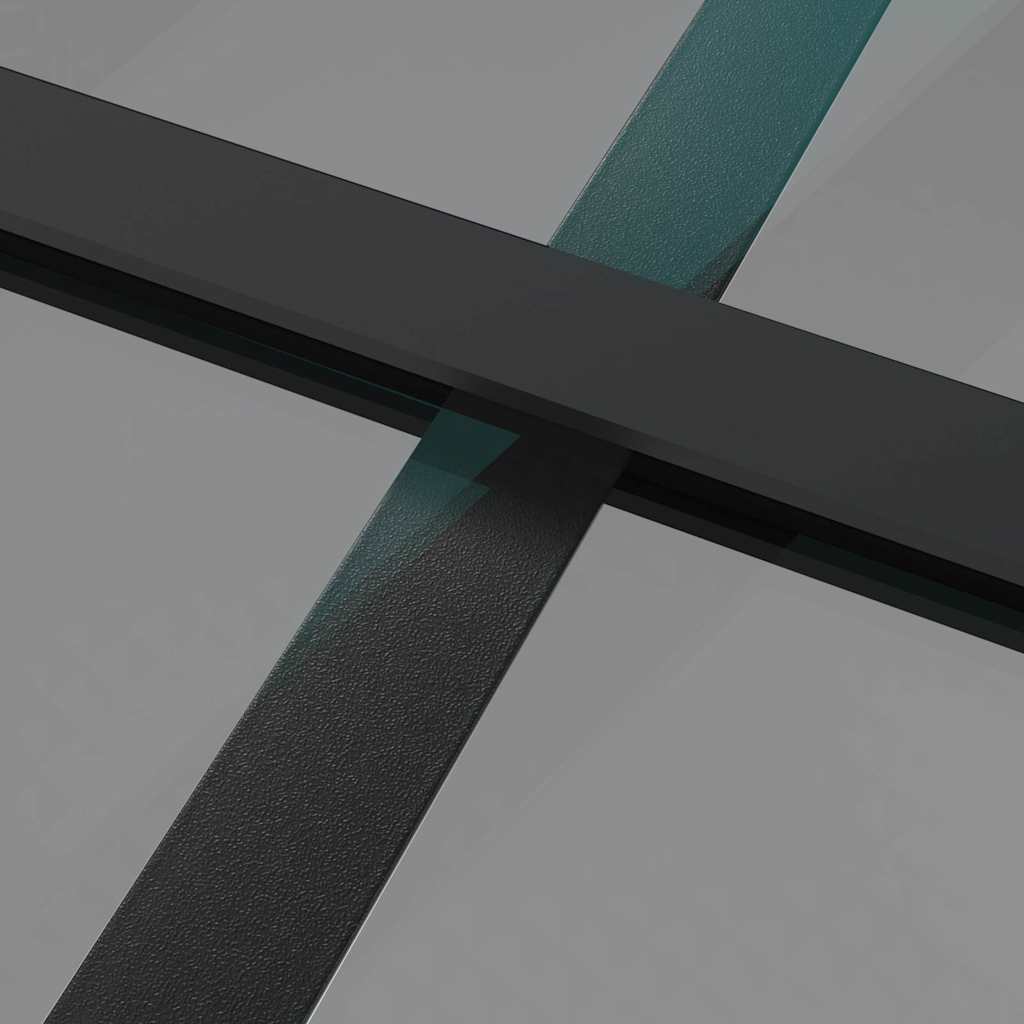 Innentür 83x201,5 cm Schwarz ESG-Glas und Aluminium