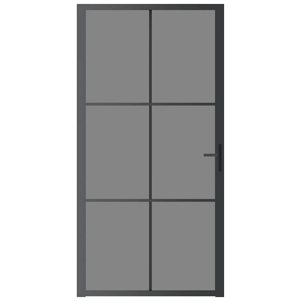 Innentür 102,5x201,5 cm Schwarz ESG-Glas und Aluminium