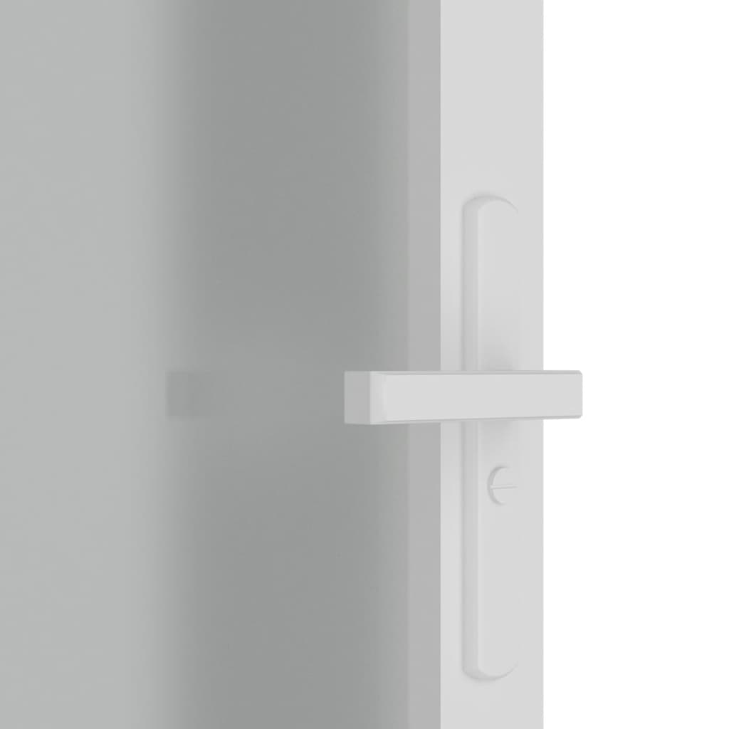 Innentür 76x201,5 cm Weiß Mattglas und Aluminium