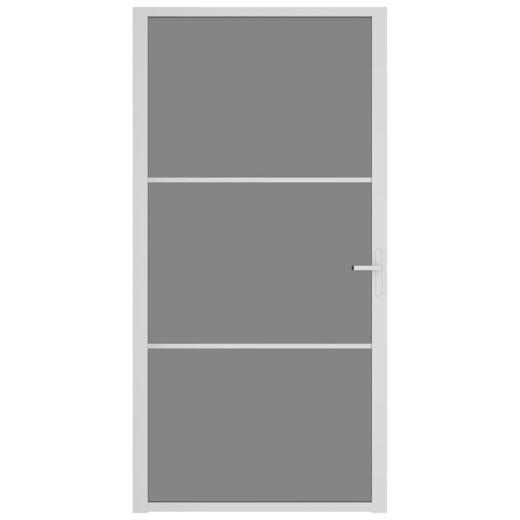Innentür 102,5x201,5 cm Weiß ESG-Glas und Aluminium