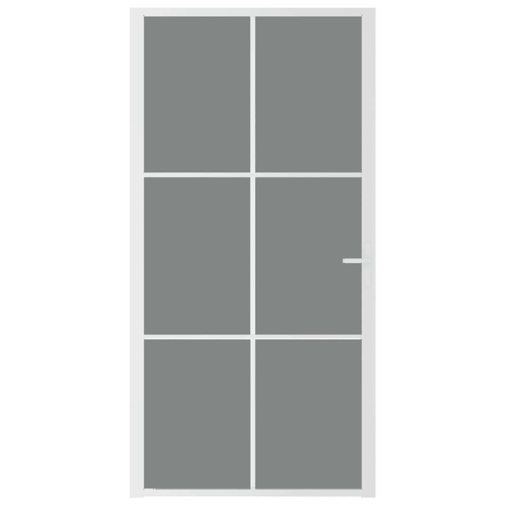 Innentür 102,5x201,5 cm Weiß ESG-Glas und Aluminium