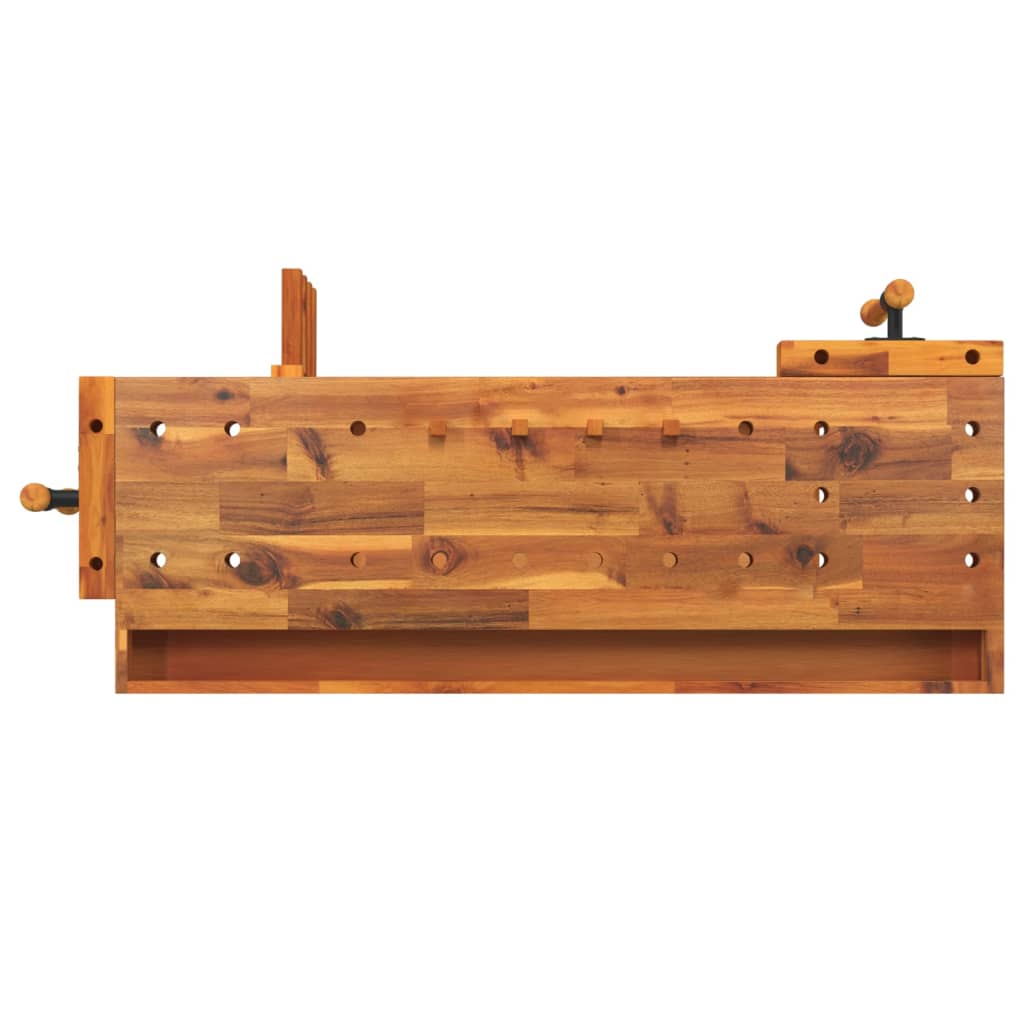 Workbench with drawers and vices 124x52x83 cm acacia wood