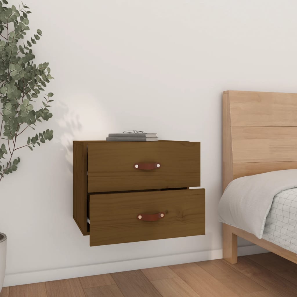 Wall Bedside Table Honey Brown 50x36x40 cm