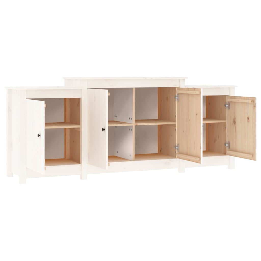 Sideboard Weiß 164x37x68 cm Massivholz Kiefer