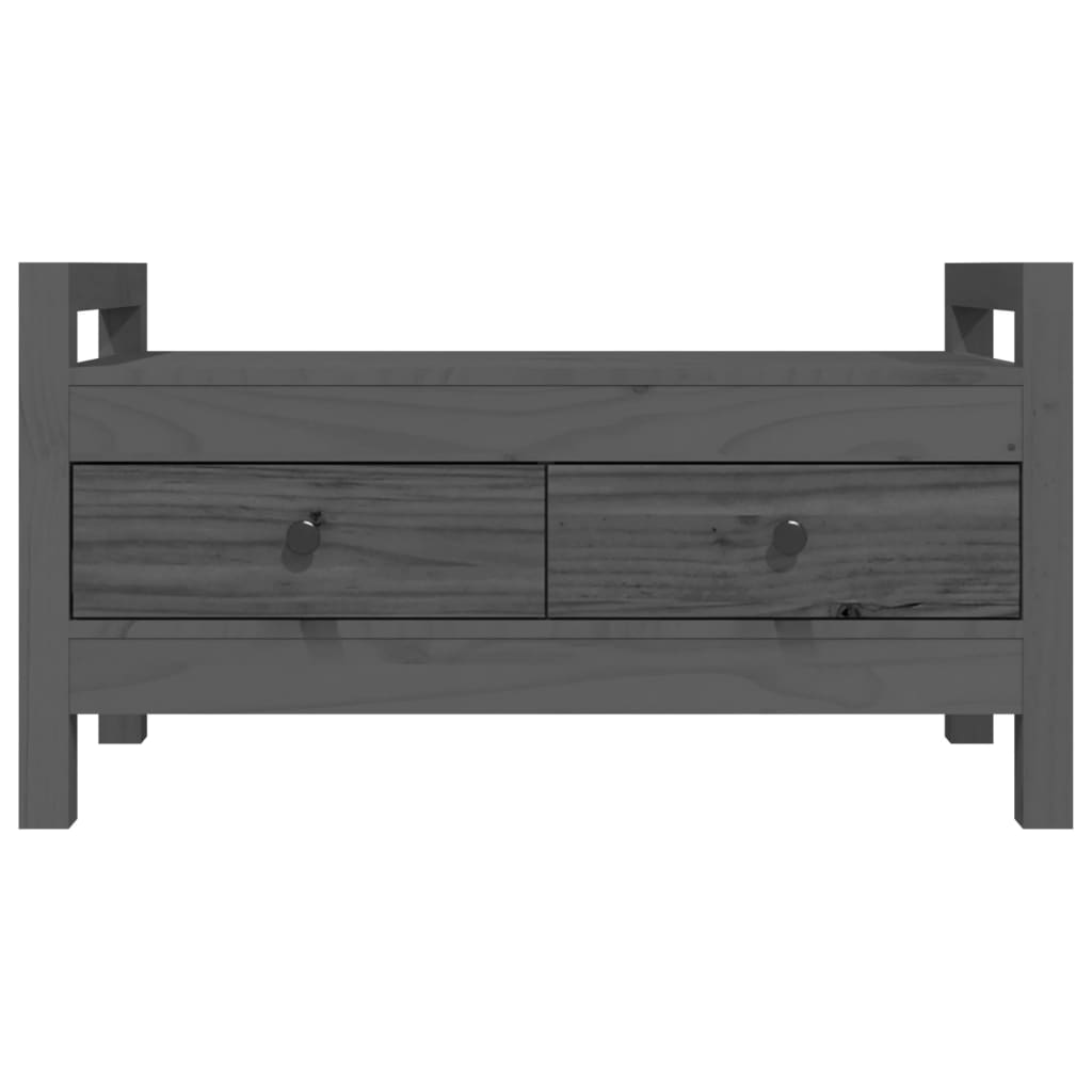 Flurbank Grau 80x40x43 cm Massivholz Kiefer