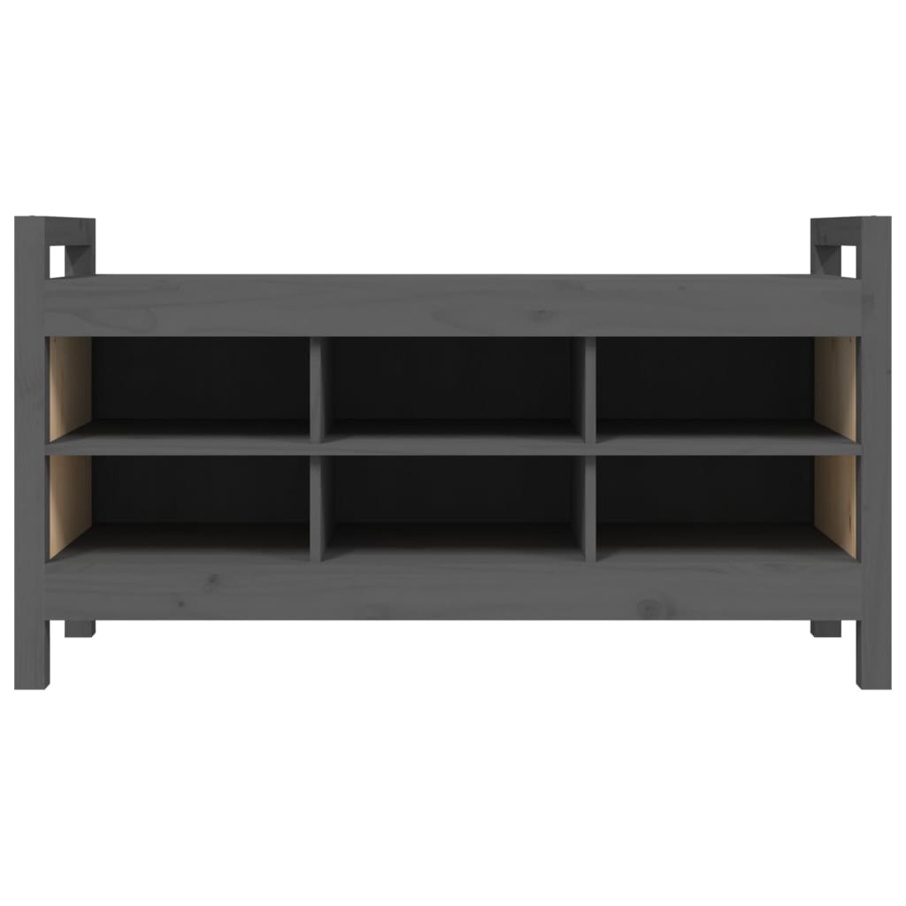 Hallway Bench Grey 110x40x60 cm Solid Pine Wood