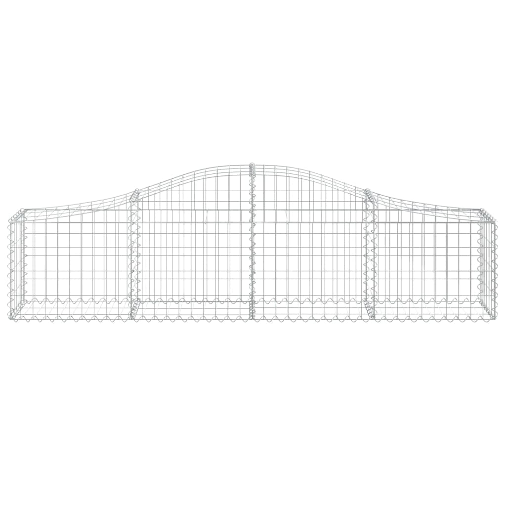 Gabionen mit Hochbogen 4 Stk. 200x30x40/60 cm Verzinktes Eisen