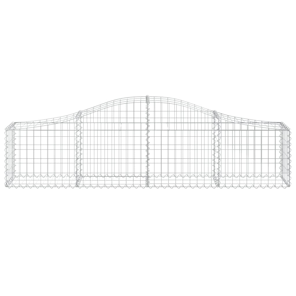 Gabionen mit Hochbogen 9 Stk. 200x30x40/60 cm Verzinktes Eisen