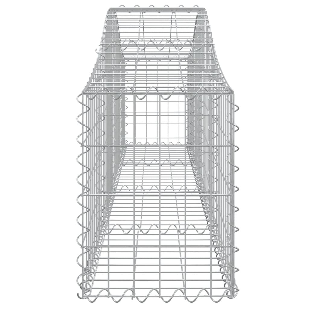 Gabionen mit Hochbogen 14 Stk. 200x30x40/60 cm Verzinktes Eisen