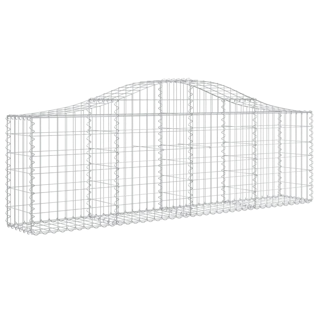 Gabionen mit Hochbogen 4 Stk. 200x30x60/80 cm Verzinktes Eisen