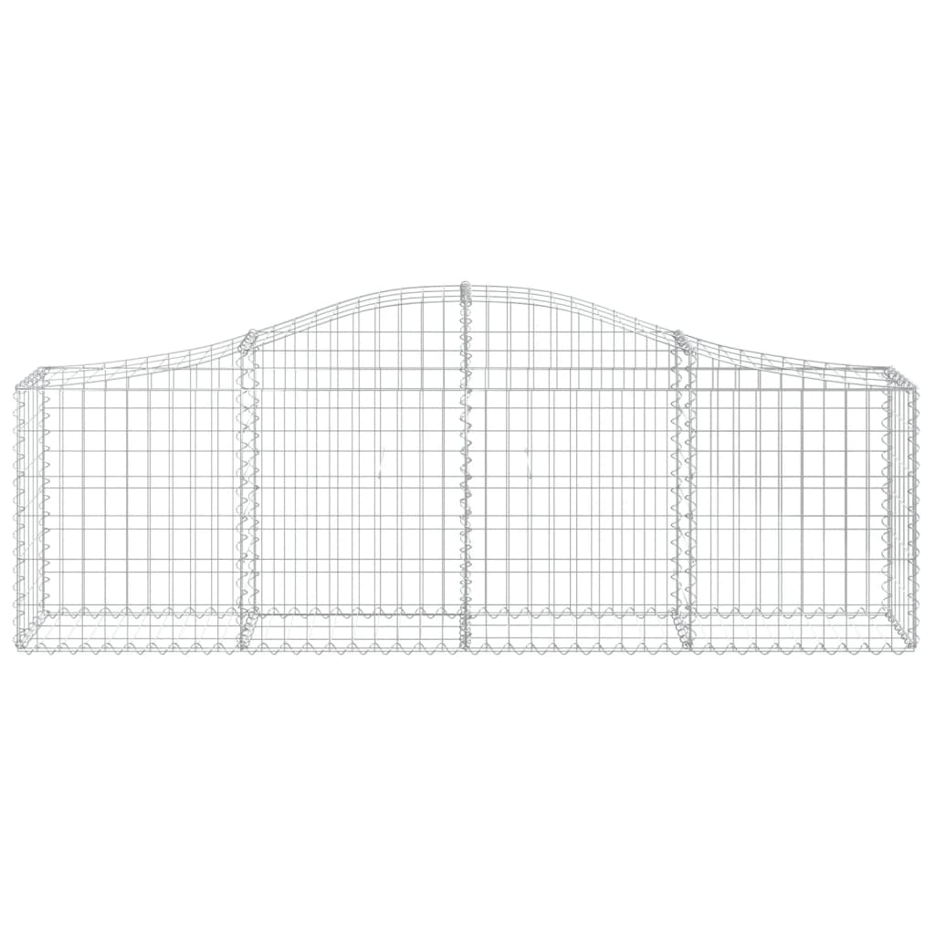 Gabionen mit Hochbogen 4 Stk. 200x30x60/80 cm Verzinktes Eisen