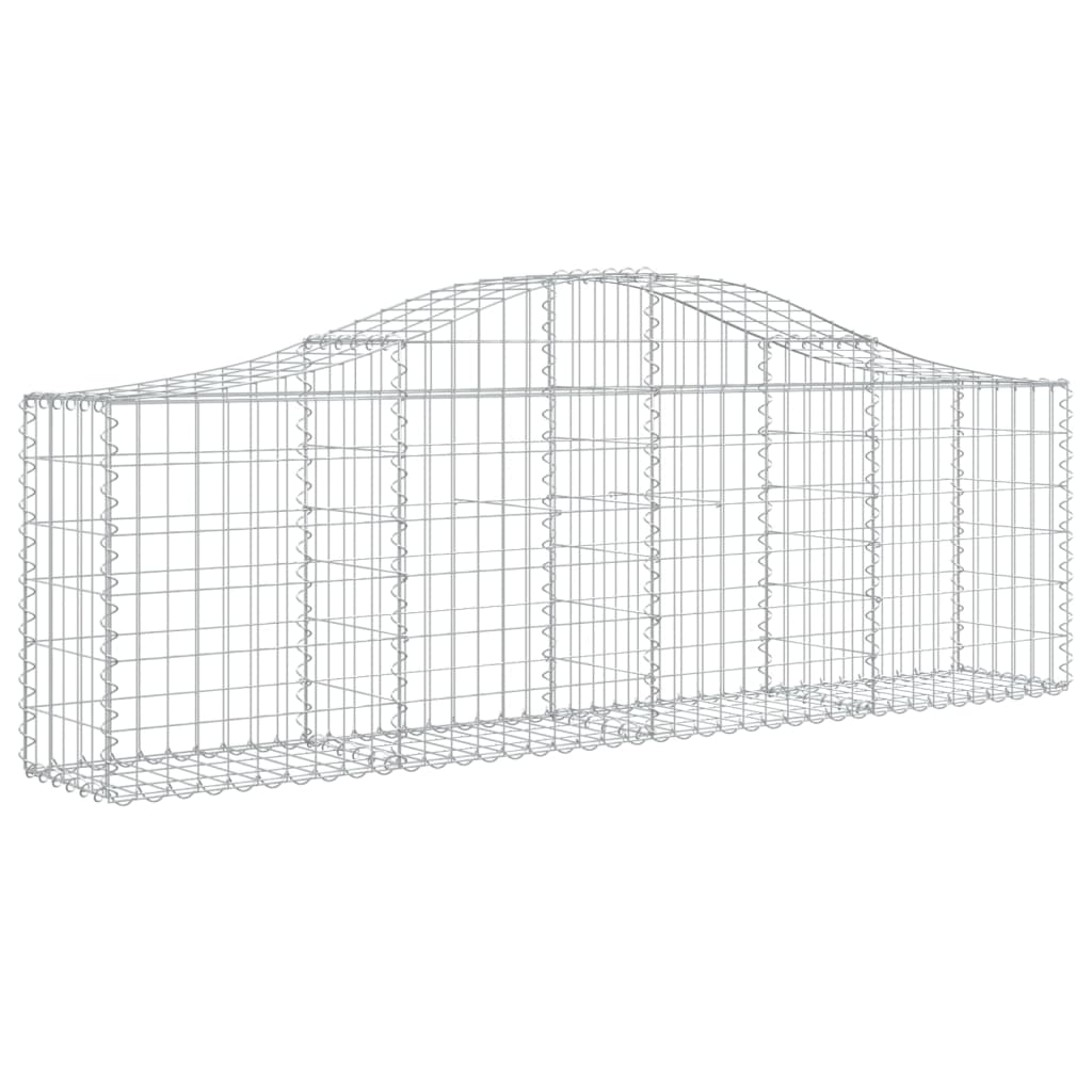 Gabionen mit Hochbogen 7 Stk. 200x30x60/80 cm Verzinktes Eisen