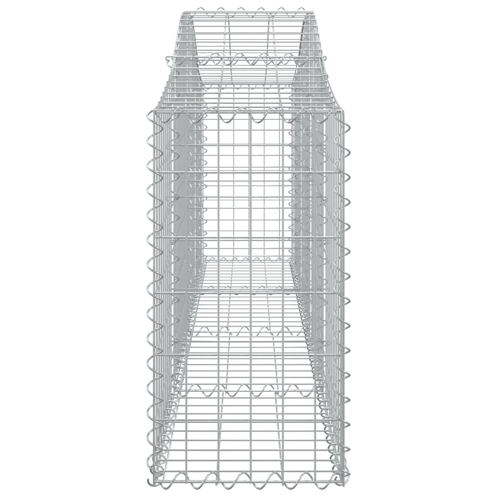 Gabionen mit Hochbogen 8 Stk. 200x30x60/80 cm Verzinktes Eisen