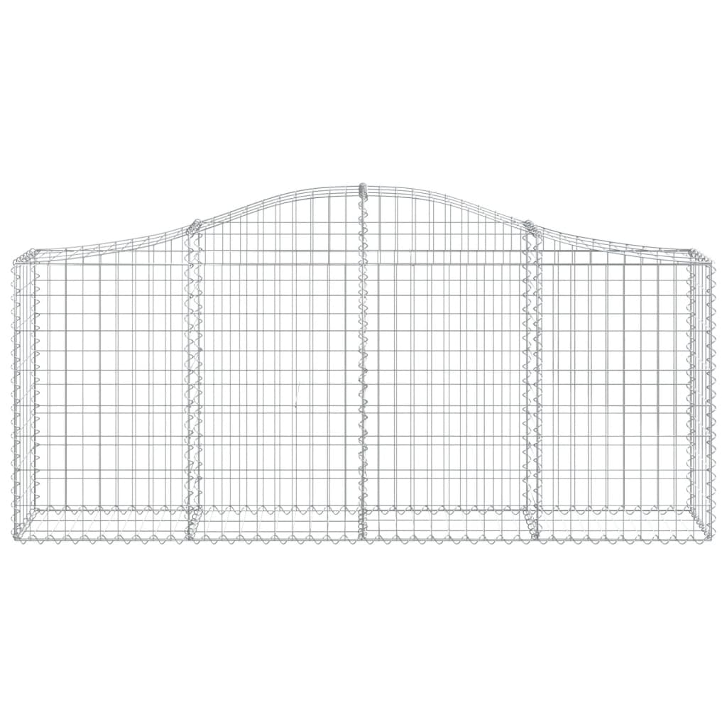 Gabionen mit Hochbogen 10 Stk. 200x30x80/100cm Verzinktes Eisen