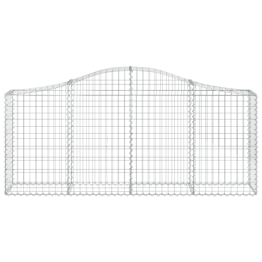 Gabionen mit Hochbogen 11 Stk. 200x30x80/100cm Verzinktes Eisen