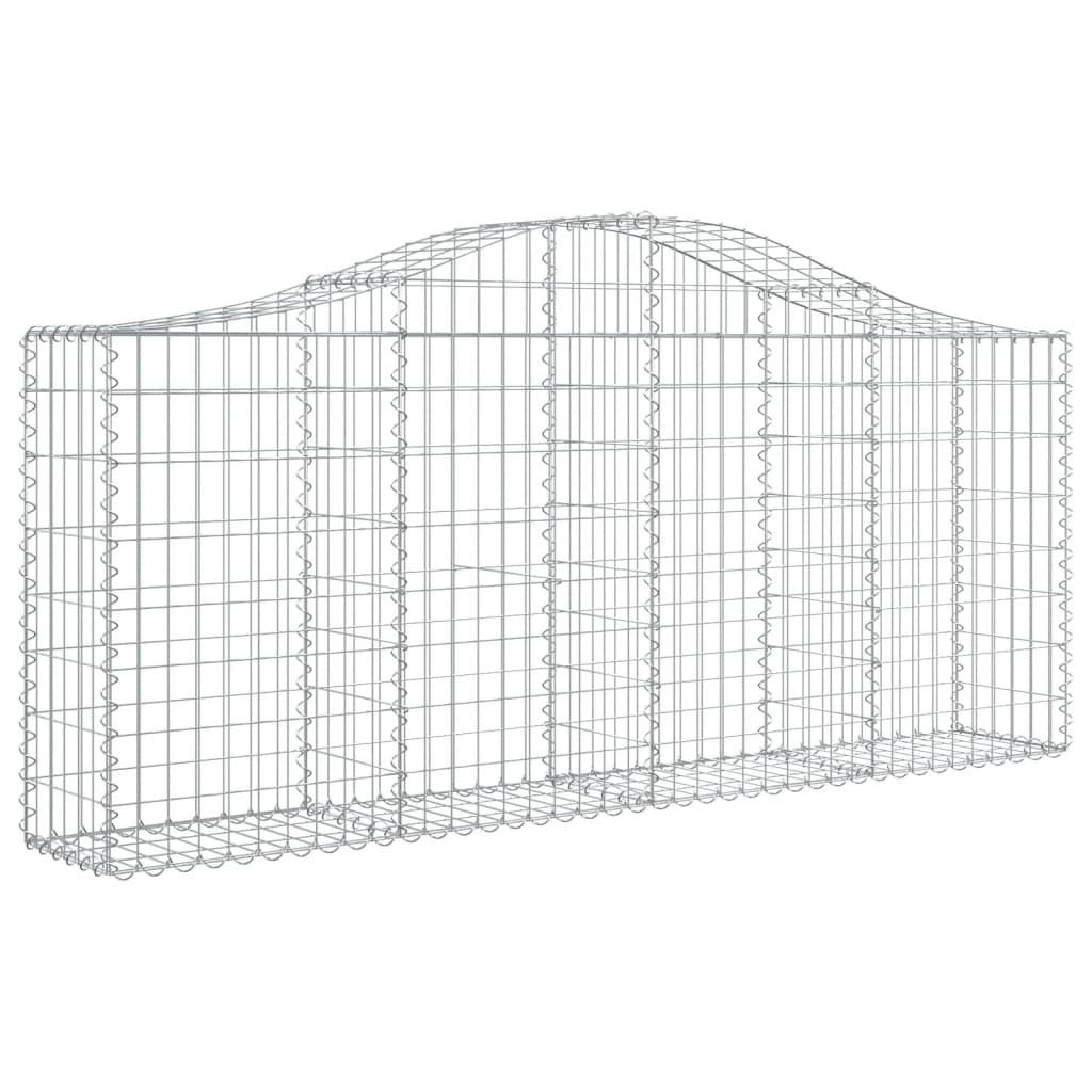 Gabionen mit Hochbogen 50 Stk. 200x30x80/100cm Verzinktes Eisen