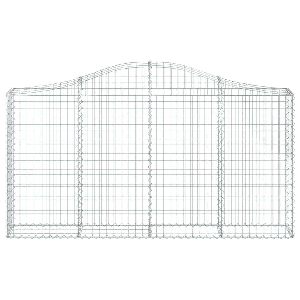 Gabionen mit Hochbogen 8 Stk. 200x30x100/120cm Verzinktes Eisen