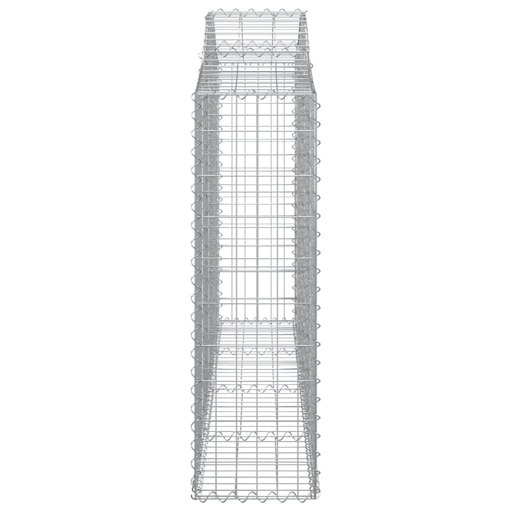 Gabionen mit Hochbogen 8 Stk. 200x30x100/120cm Verzinktes Eisen