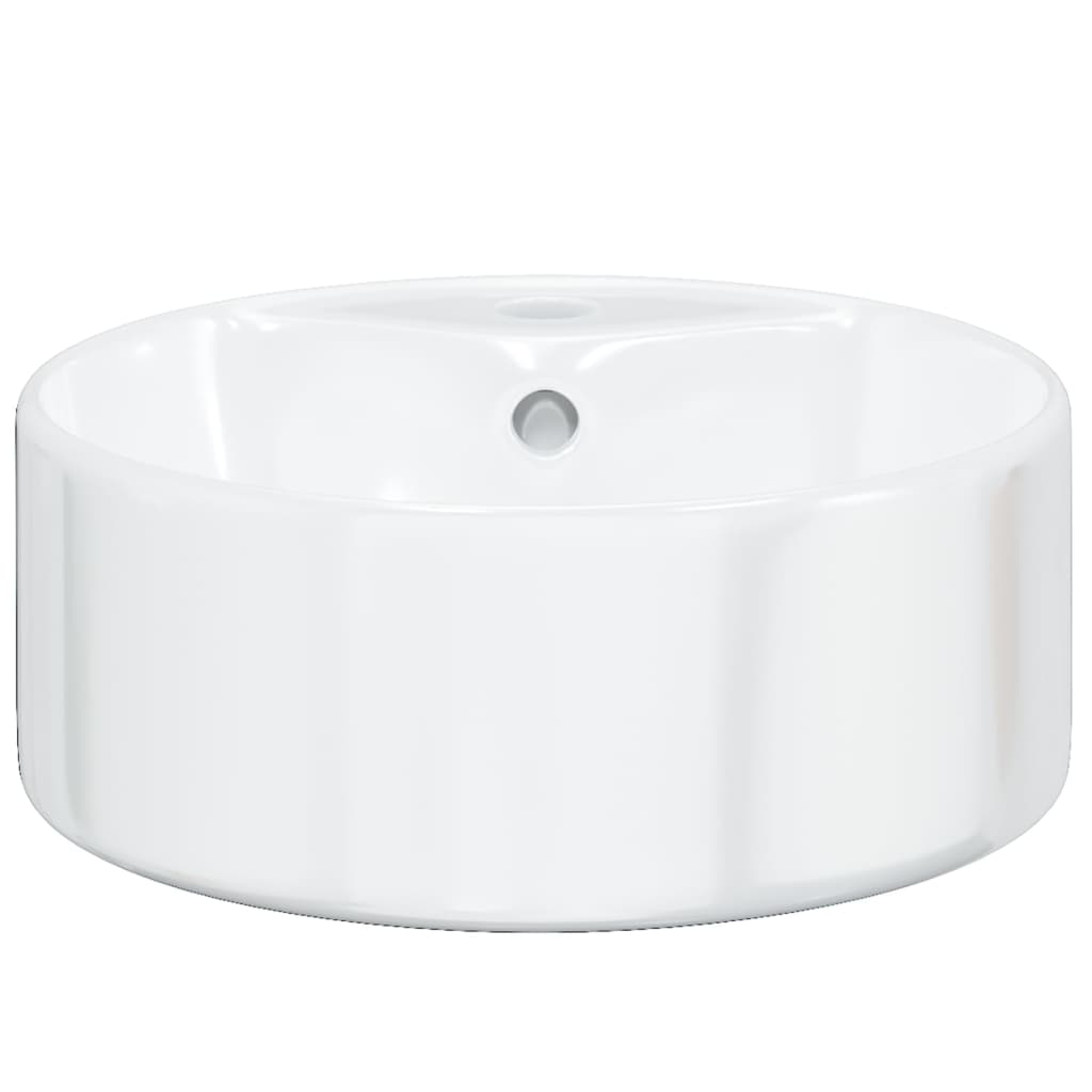 Washbasin white 40x14.5 cm ceramic round