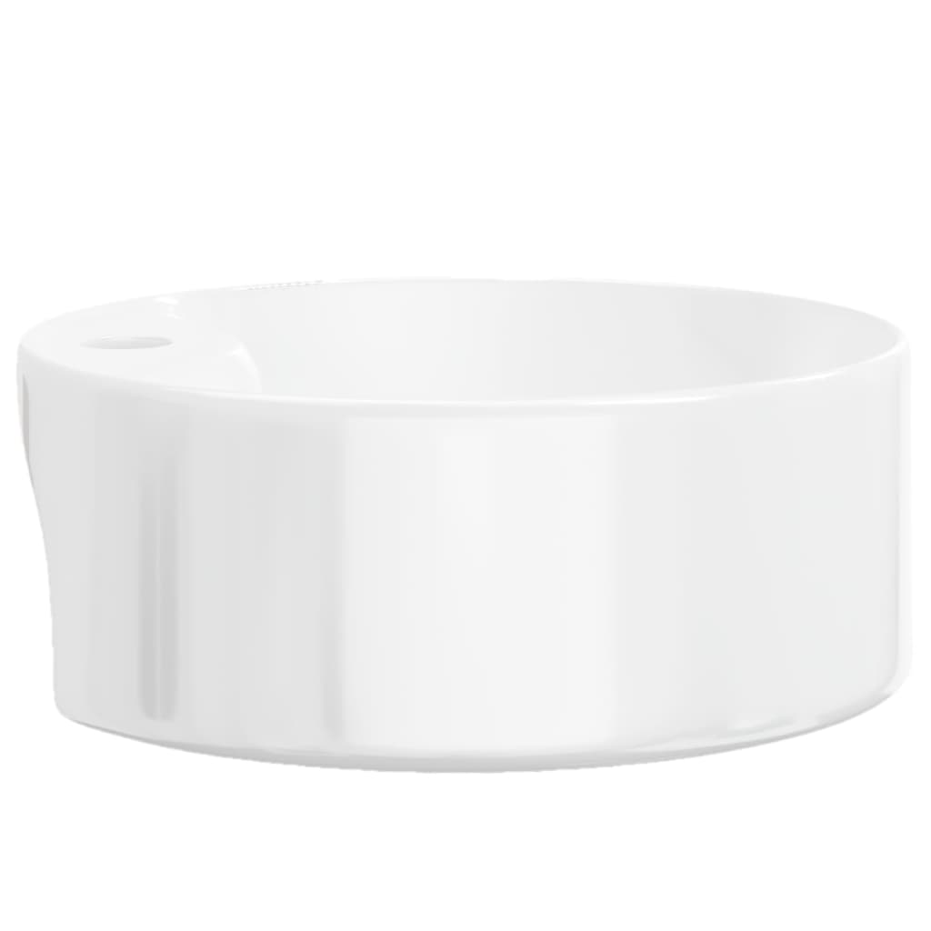 Washbasin white 40x14.5 cm ceramic round