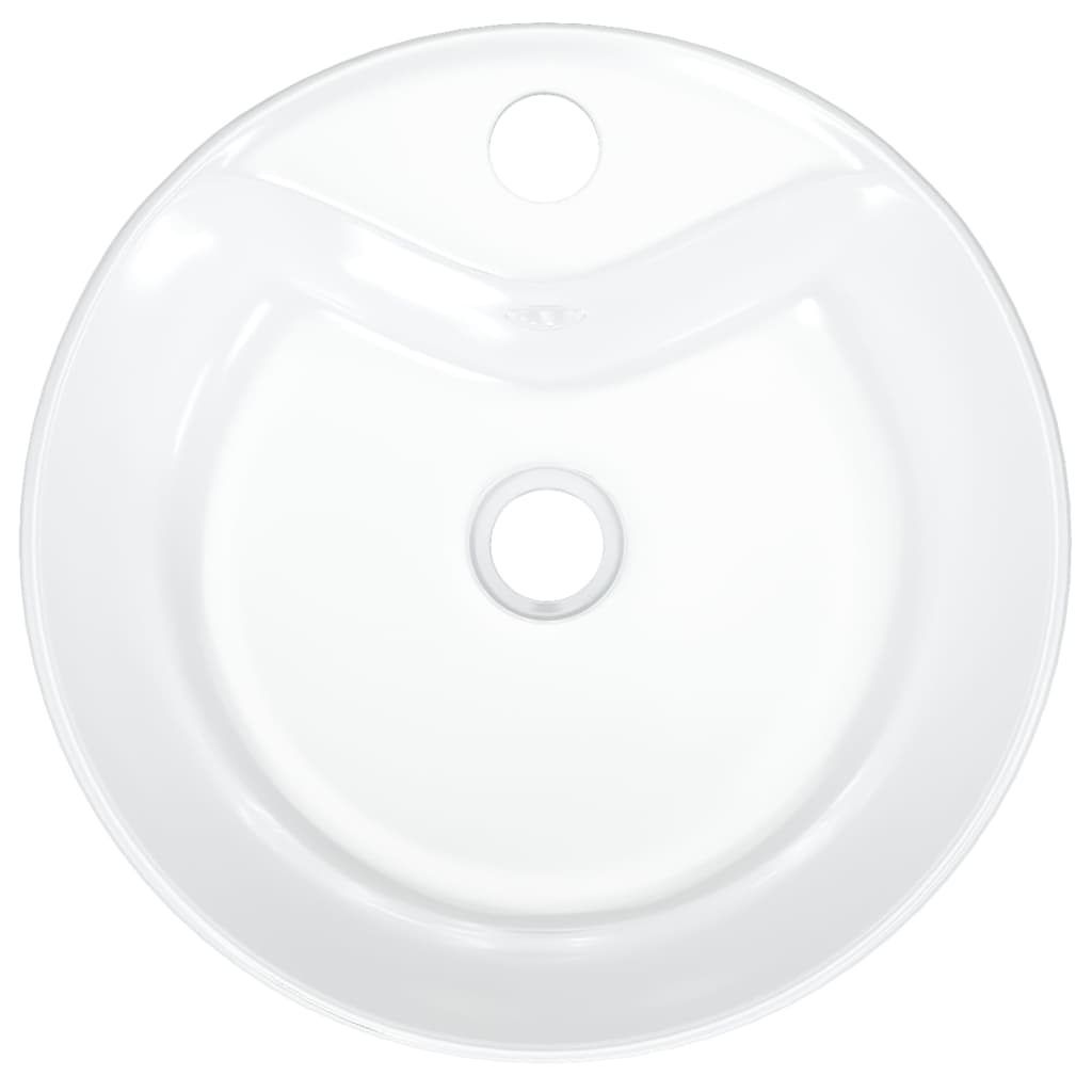Washbasin white 40x14.5 cm ceramic round