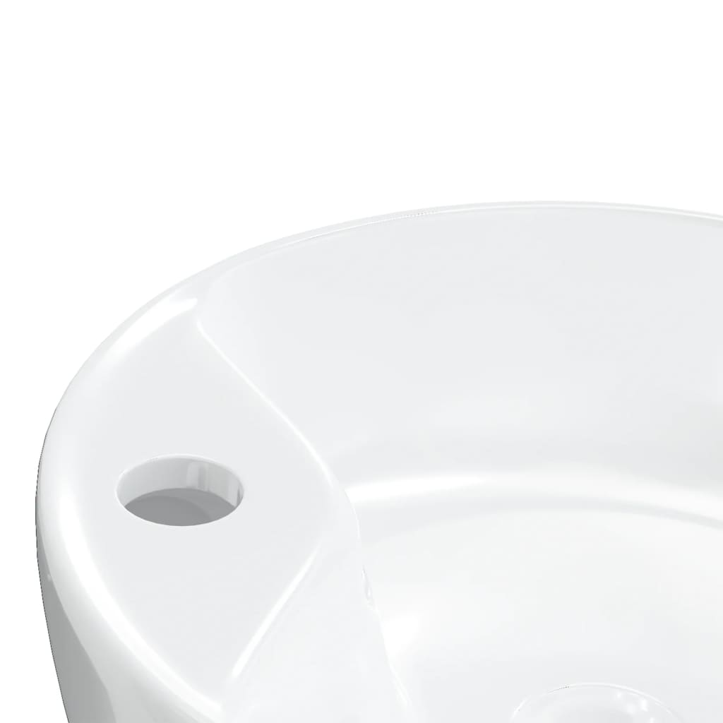 Washbasin white 40x14.5 cm ceramic round