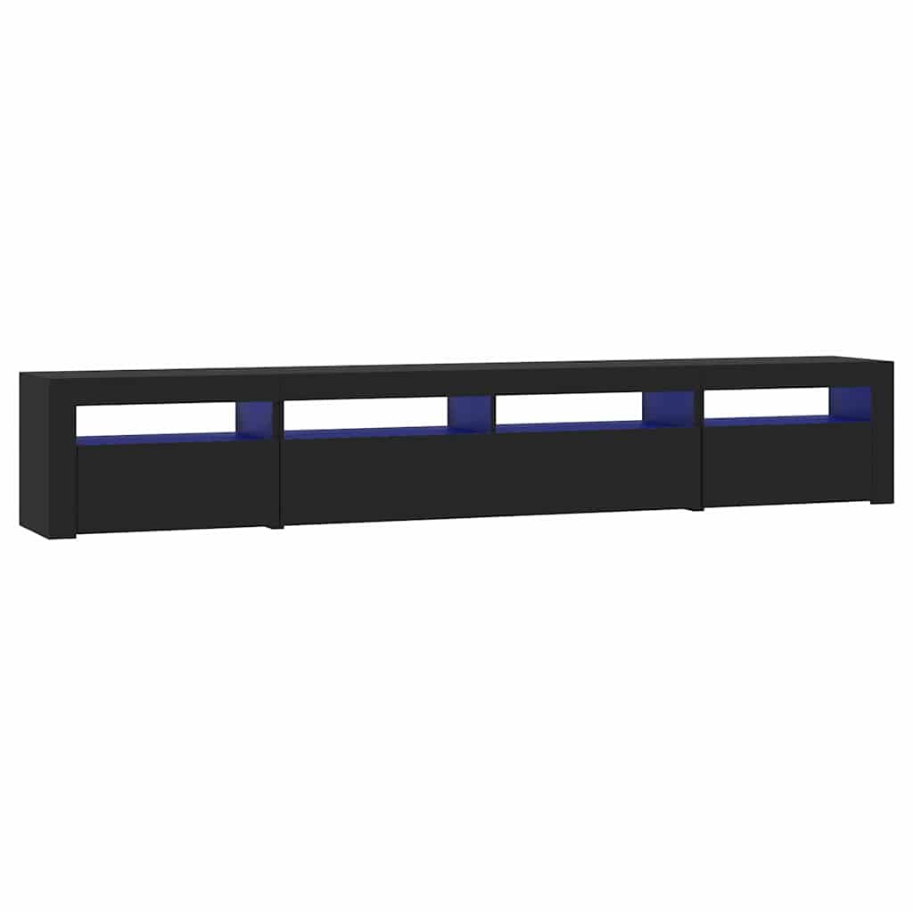 TV-Schrank mit LED-Leuchten Schwarz 240x35x40 cm