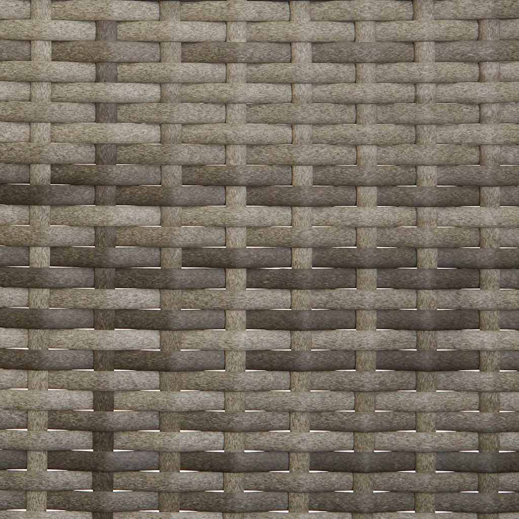 Garden Bench 3-Seater with Cushion Gray Poly Rattan