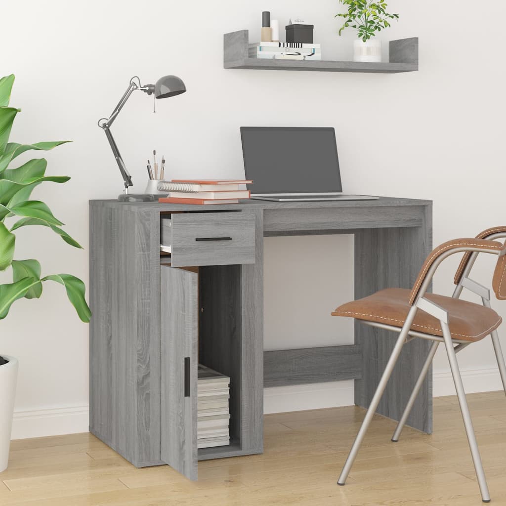 Desk Grey Sonoma 100x49x75 cm Wood Material