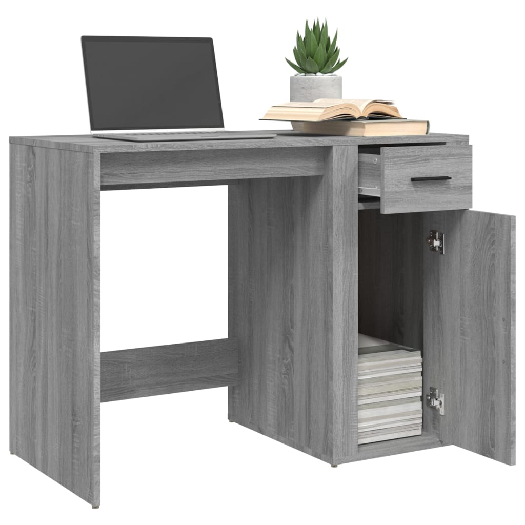Desk Grey Sonoma 100x49x75 cm Wood Material