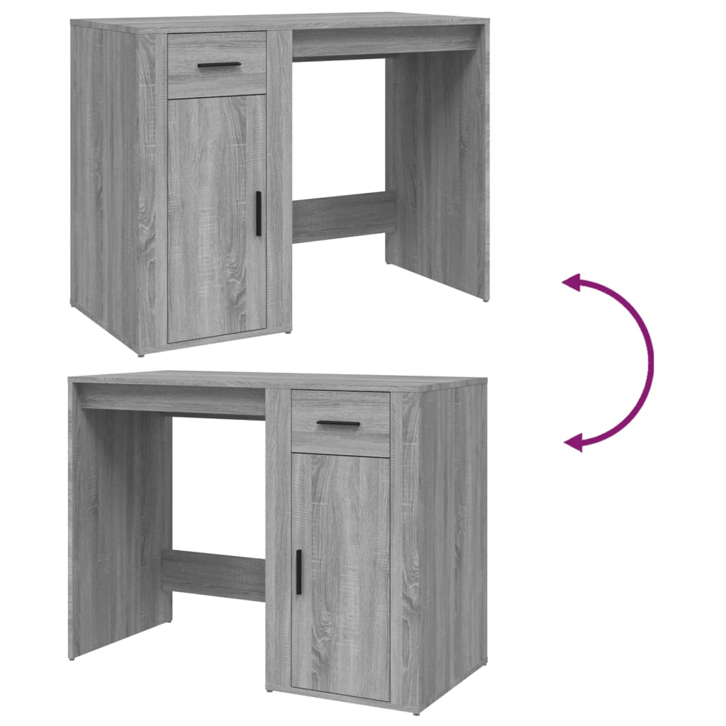 Desk Grey Sonoma 100x49x75 cm Wood Material
