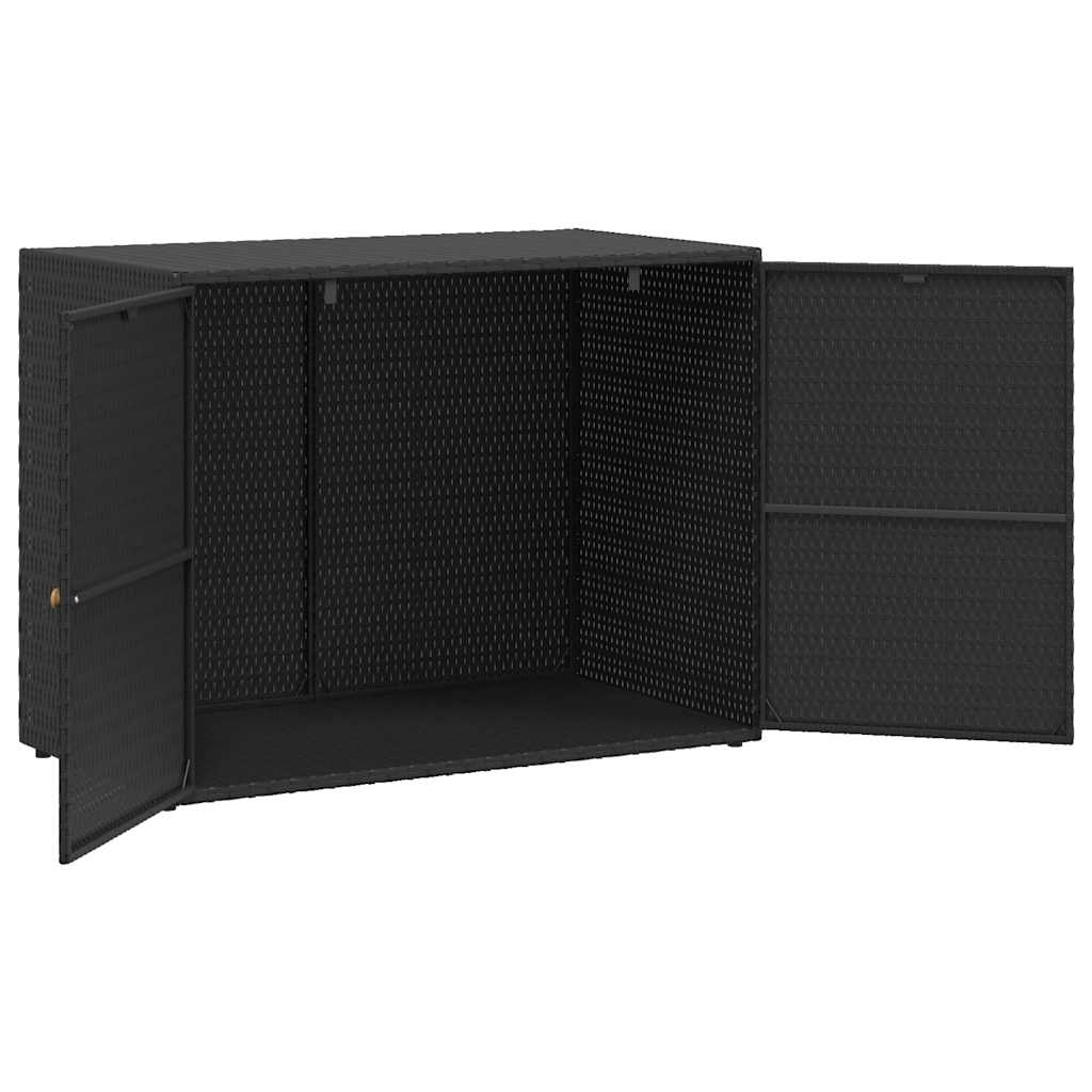 Gartenschrank Schwarz 100x55,5x80 cm Poly Rattan