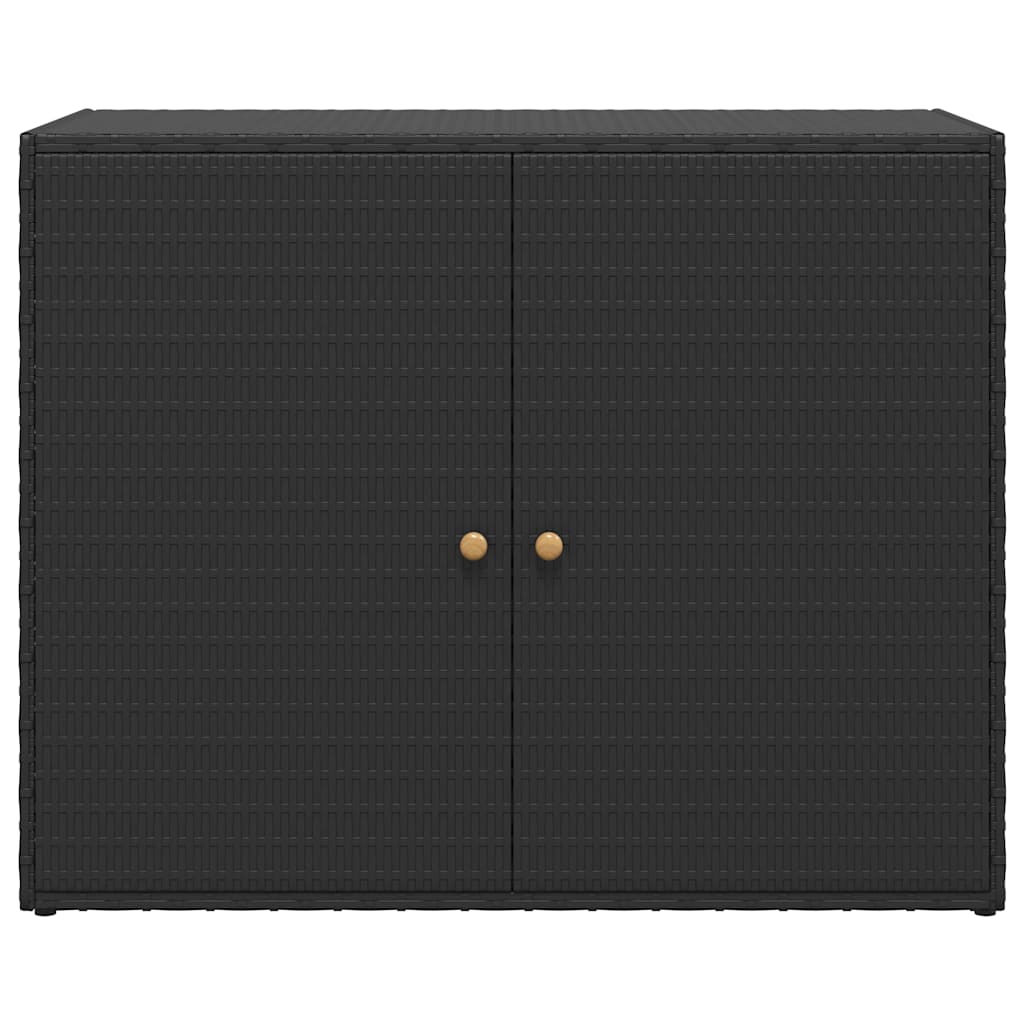 Gartenschrank Schwarz 100x55,5x80 cm Poly Rattan