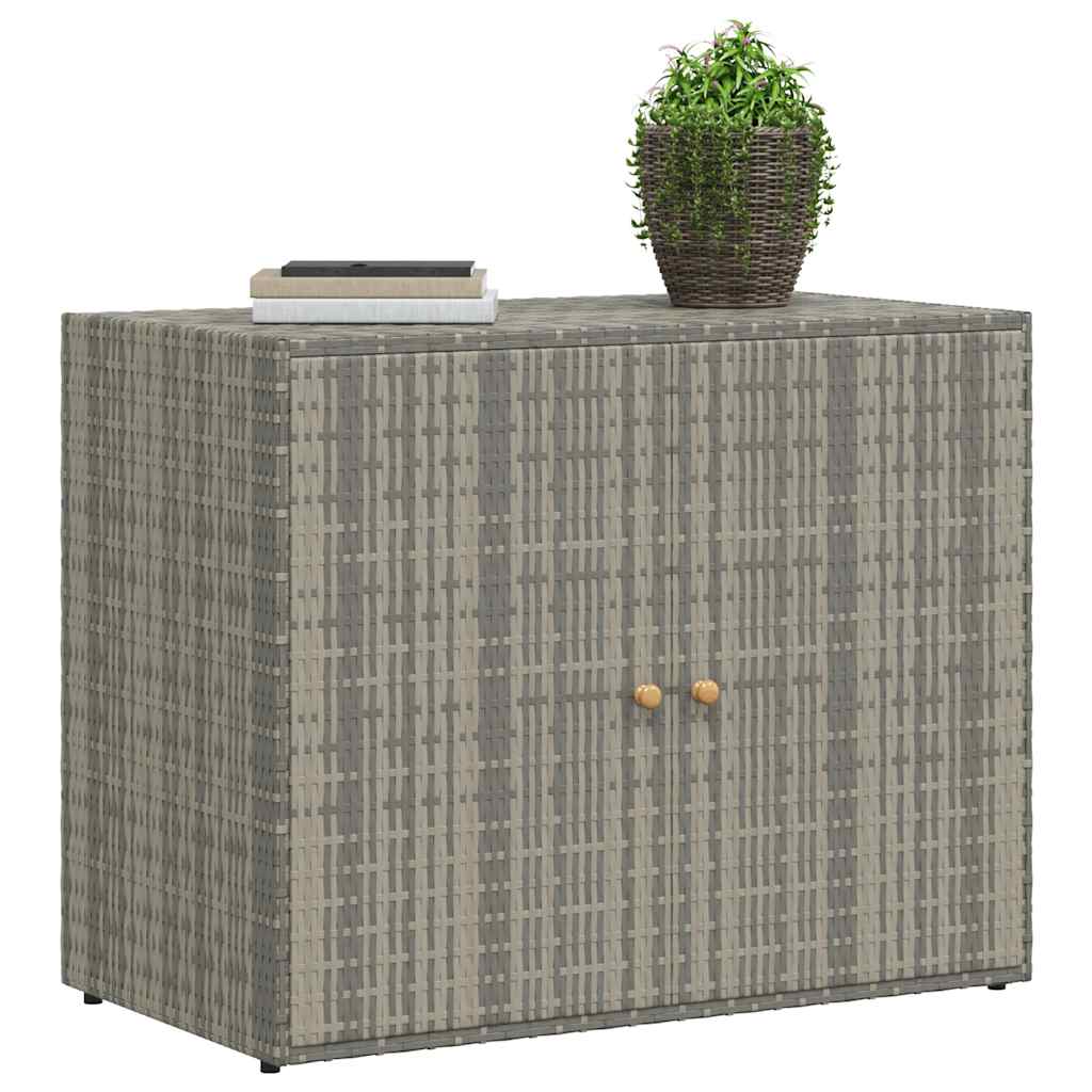 Gartenschrank Grau 100x55,5x80 cm Poly Rattan