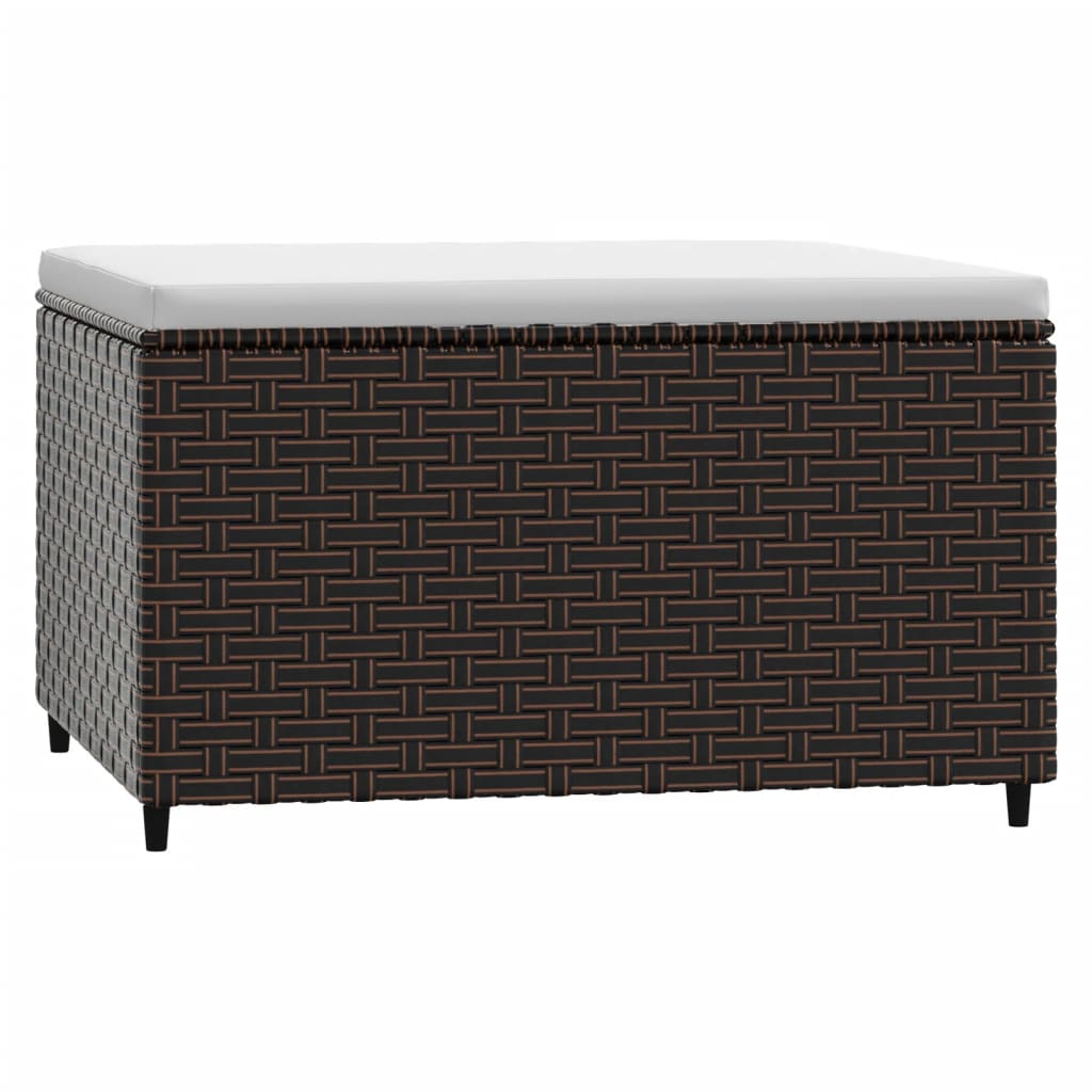 Gartenhocker mit Kissen 2 Stk. Braun Poly Rattan