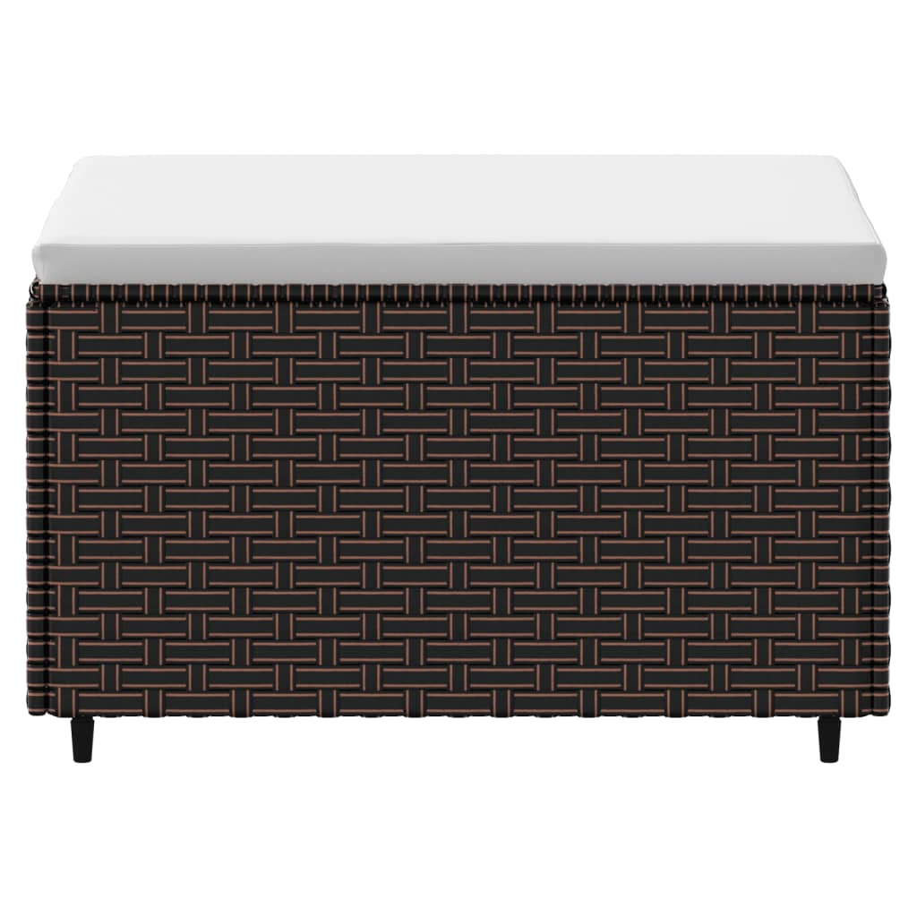 Gartenhocker mit Kissen 2 Stk. Braun Poly Rattan